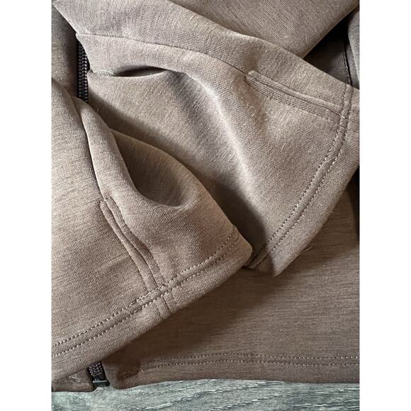 NUX Los Angeles Brown Zip Jacket Womens XL Fitted Athleisure Yoga Stretch - Picture 10 of 10